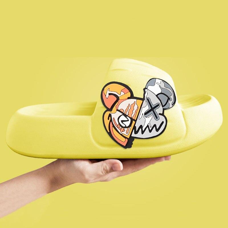 Мужские тапочки, модные, мягкие, нескользящие, женские тапочки, модные, повседневные туфли с толстой подошвой, новые, большого размера, для мужчин