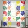Animal Elephant Flower Silhouette Tulle Curtains For Living Room Sheer Curtain Bedroom Voile Decorative Window Treatments