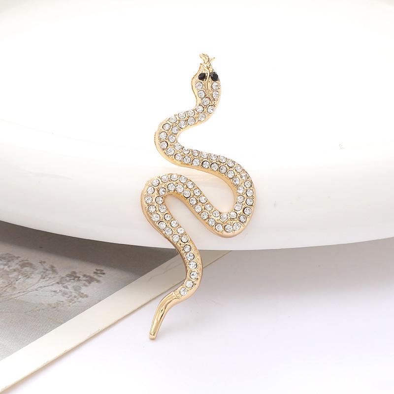 1 шт. булавки для воротника со стразами из цинкового сплава, подарочные украшения для вечеринок, аксессуары, брошь в виде змеи, винтажный значок на лацкан, роскошный зеленый унисекс