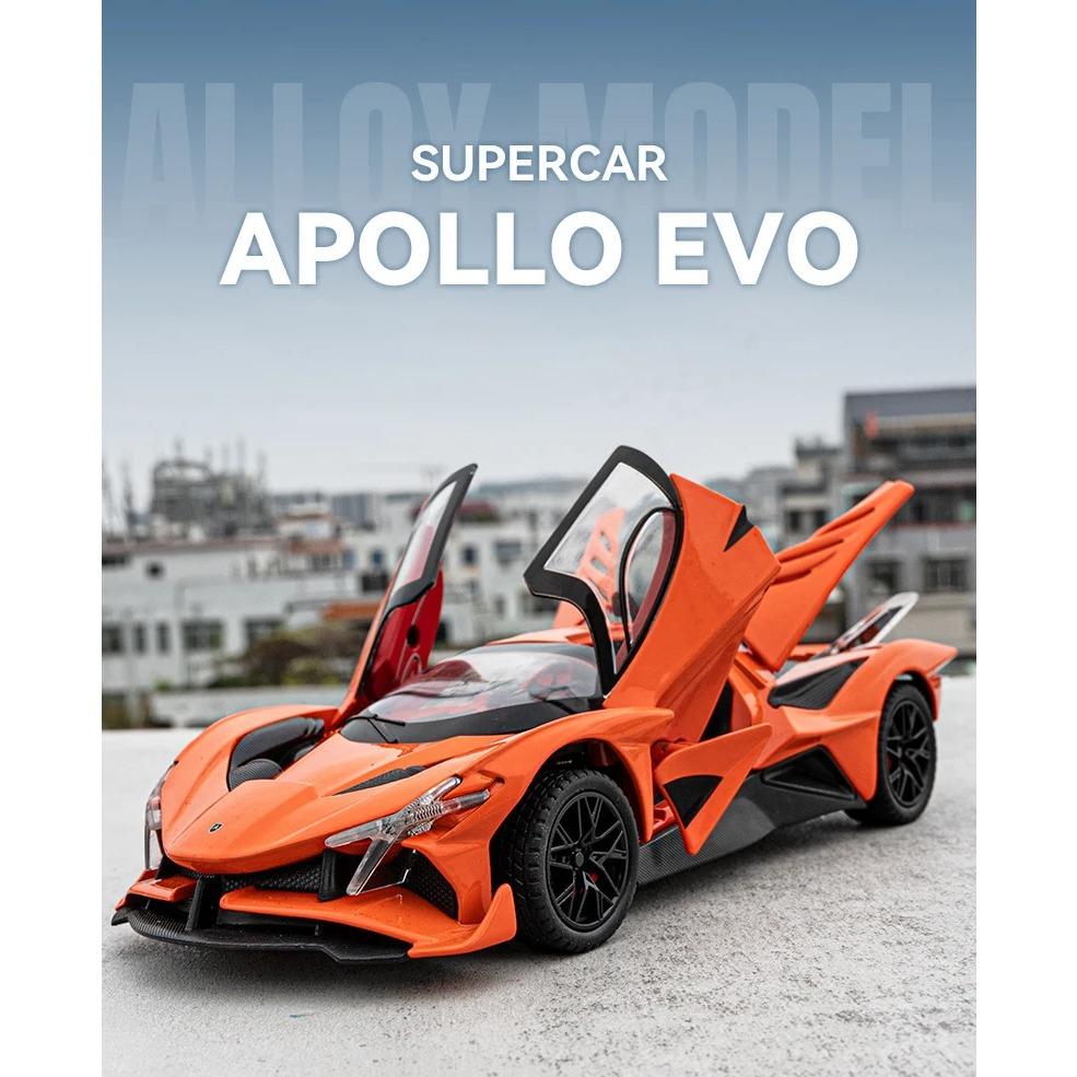 1/24 Apollo Project EVO Supercar Alloy Die Cast Toy Car Model Sound and Light Children's Toy Collectibles Birthday Gift
