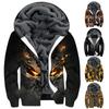 Men's Personalized Casual Printing Long Sleeve Zipper Sweater Thick Cotton Suit Winter