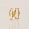 Youthway Minimalist O-Shaped Earrings For Women Zirconia Decorated Stainless Steel With  Gold Color Plating Dainty Jewelry