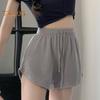 Женские летние спортивные шорты с эластичным шнурком и высокой талией, свободные однотонные мягкие быстросохнущие дышащие женские мини-шорты для бега с резинкой