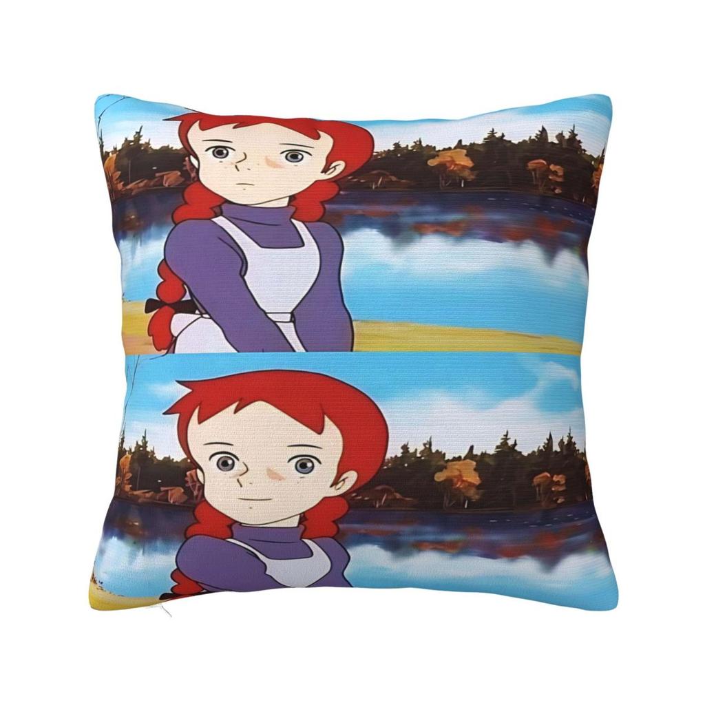 Pillow Cover Cartoon Manga A-Anne Of Green Gables Pattern Cushion Cover Trendy Pillow Case For Living Room Chair Pillowcases