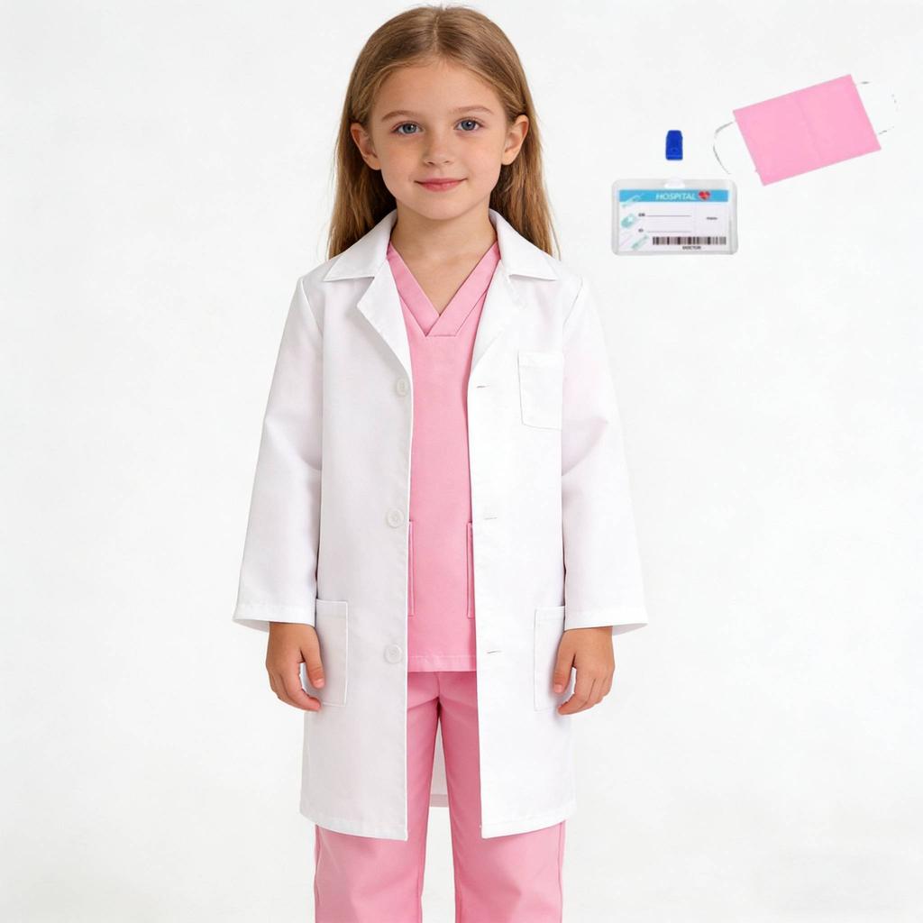 Boys Girls Simulation Doctor Nurse Work Uniform Cross with Toys Sets Kids Clothes Toddler Christmas Xmas Role Play Costum Party