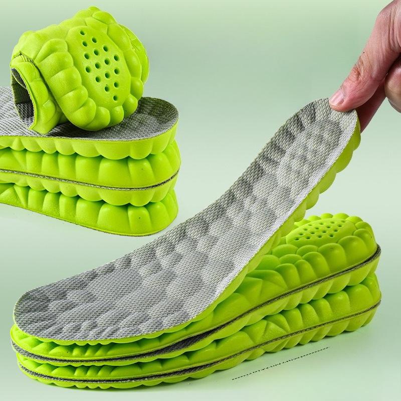 3pair Step on Insole Comfortable Massage Sports High Elastic Shock  Antibacterial Deodorant Sweat   Men Shoes Height Increase