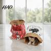 Travel Friendly Cat Enrichment Crinkle Bag, Foldable Hideaway Bed, Paper Bag with Rustling Sound Toy Sound, Interactive Hide for Indoor Cats Kittens
