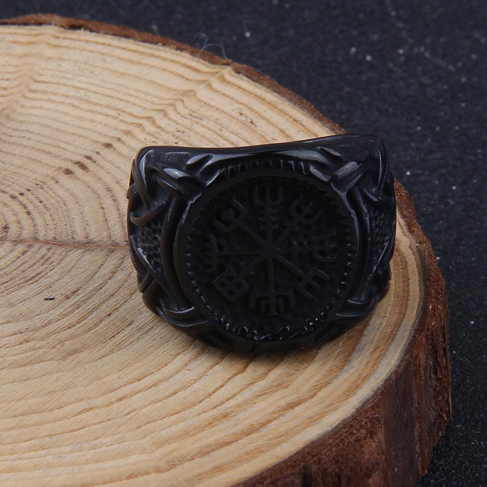 Viking Rings Norse Compass Ring Stainless Steel Accessory Guardian Protection Amulet
