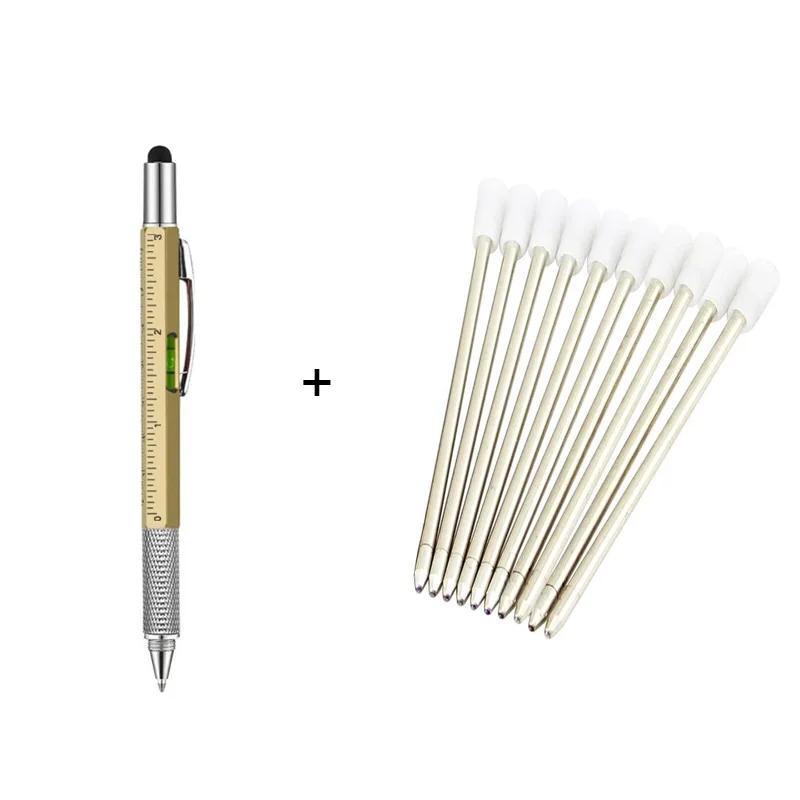 1 комплект 7 в 1 с ручным инструментом, многофункциональной шариковой ручкой, измерительной линейкой, отверткой, сенсорным экраном, стилусом, спиртовым уровнем