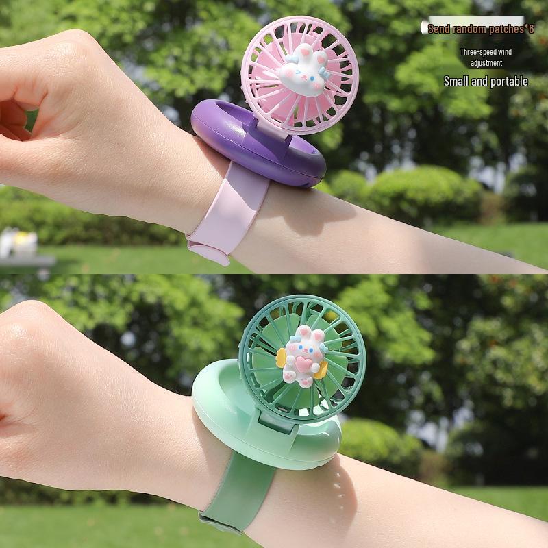 2025 Student Portable USB Wearable Mini Fan Watch for Kids