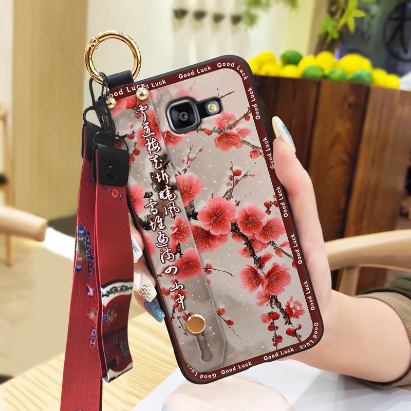 Wristband Silicone Phone Case For Samsung Galaxy A510/A5 2016/SM-A510F Anti-knock Protective Lanyard Shockproof Ring