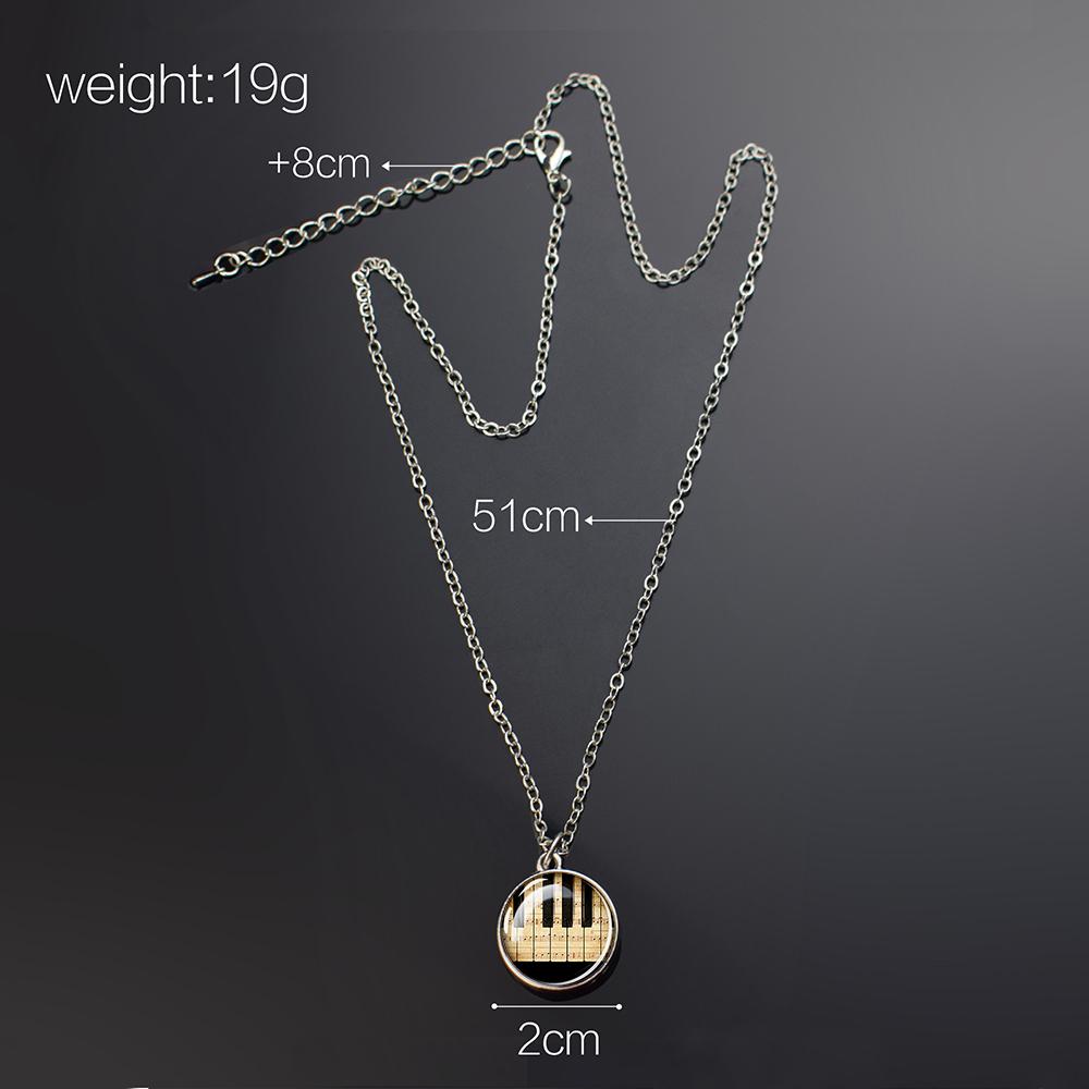Ожерелья с музыкальными инструментами, фортепиано, гитара, кларнет, флейта, художественный стеклянный шар, кулон, музыкальная нота, ожерелье, женское музыкальное подарочное ювелирное изделие