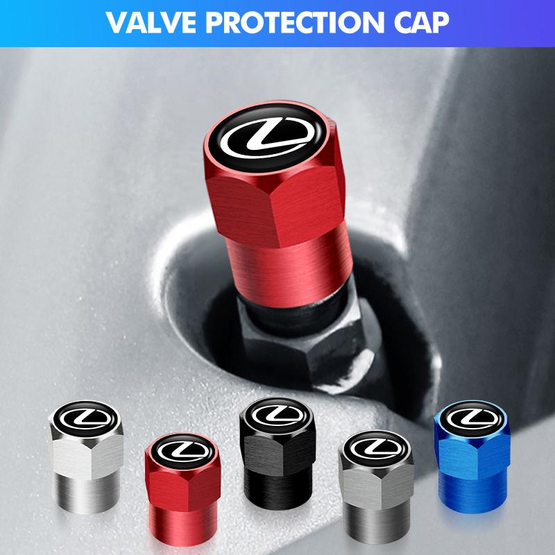 For Lexus 4Pcs Car Wheel Tire Valve Cap Protection Cover Auto Accessories CT ES GS NX IS250 RX350 IS200 LX570 UX250h CT200h AFT1