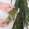 1pc Real Touch Norfolk Pine Garland with Green Vine - Lifelike Artificial Greenery for Easter Christmas Table Mantle Wall Decor
