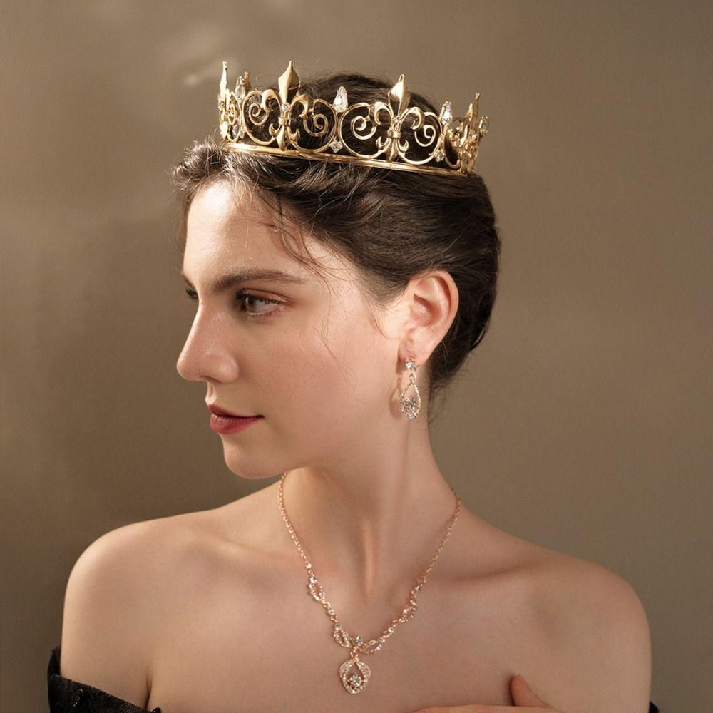 Bar Mitzvah Crown King Crown Korean Style Round Tiaras Simple Metal Prince Crowns Hair Ornaments