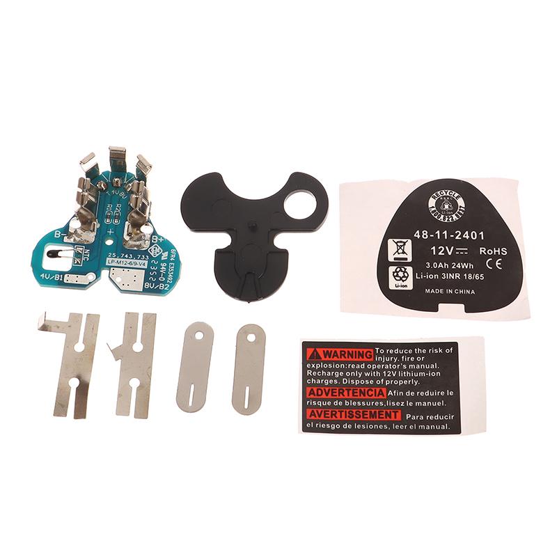 1 комплект для литий-ионного аккумулятора Milwaukee 12 В 1,3 Ач 1,5 Ач для литиевого аккумулятора M12, пластиковый корпус, защитная печатная плата