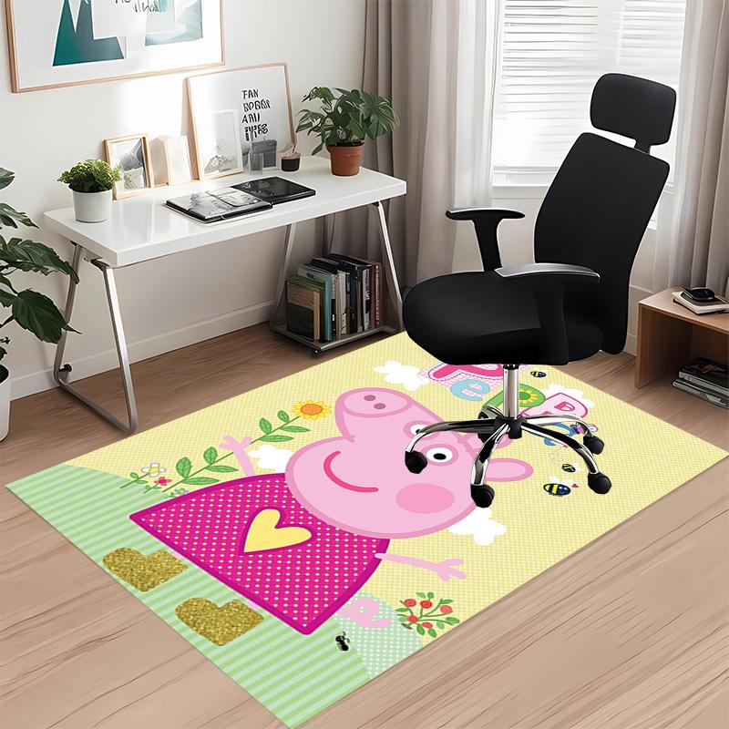 Peppa Pig Printed Carpet, for Office Chair Living Room Bedroom Kitchen Room Decor Gifts.