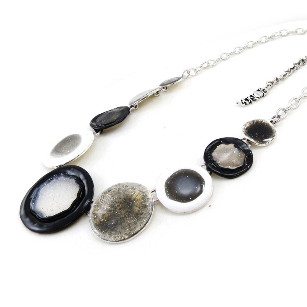 NOA [I9971] - Дизайнерское колье «Бора-Бора» черно-серый