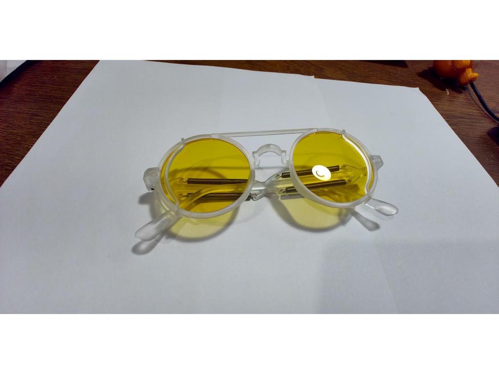 Солнцезащитные очки в круглой оправе с двойным лучом в европейской и американской оправе и цветными пружинными ножками