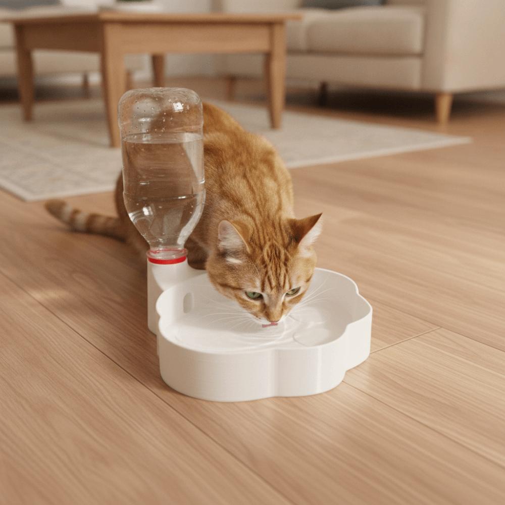 3D Printed Cat Automatic Drinking Bowl Paw Shape Pet Water Bowl Universal Cat Water Feeder Home