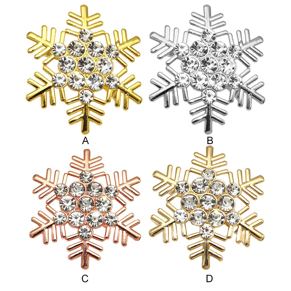 Мерцающие рождественские снежинки кольца для салфеток для элегантного украшения стола сплав кольцо для рта