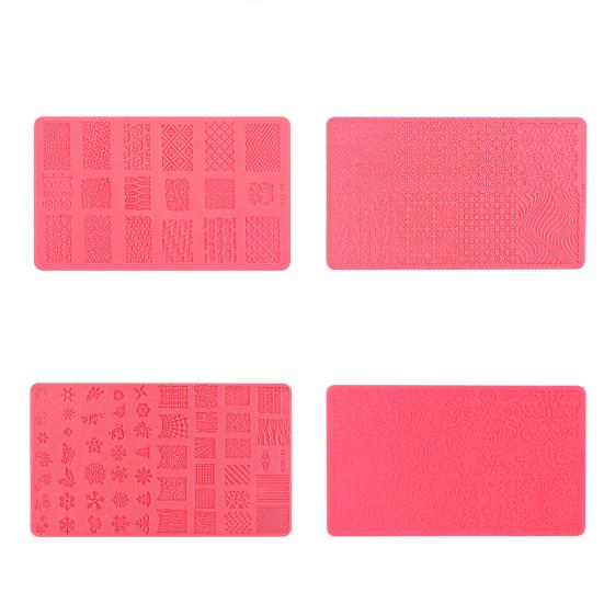 Шаблон для ногтей. Изысканные практичные красочные силиконовые пластины для стемпинга ногтей для девочек.