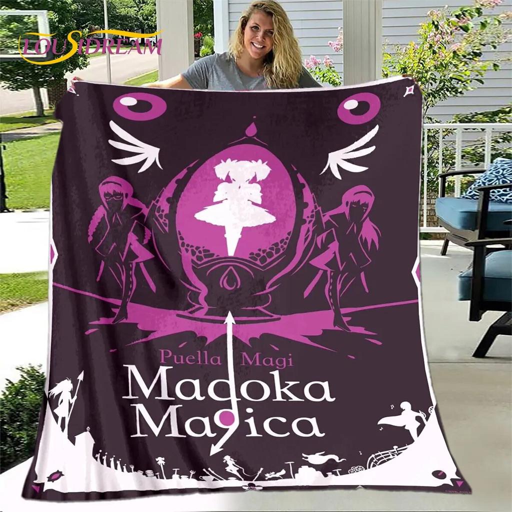 Puella Magi Madoka Magica Cartoon Soft Plush Blanket,Flannel Blanket Throw Blanket for Living Room Bedroom Bed Sofa Picnic Cover