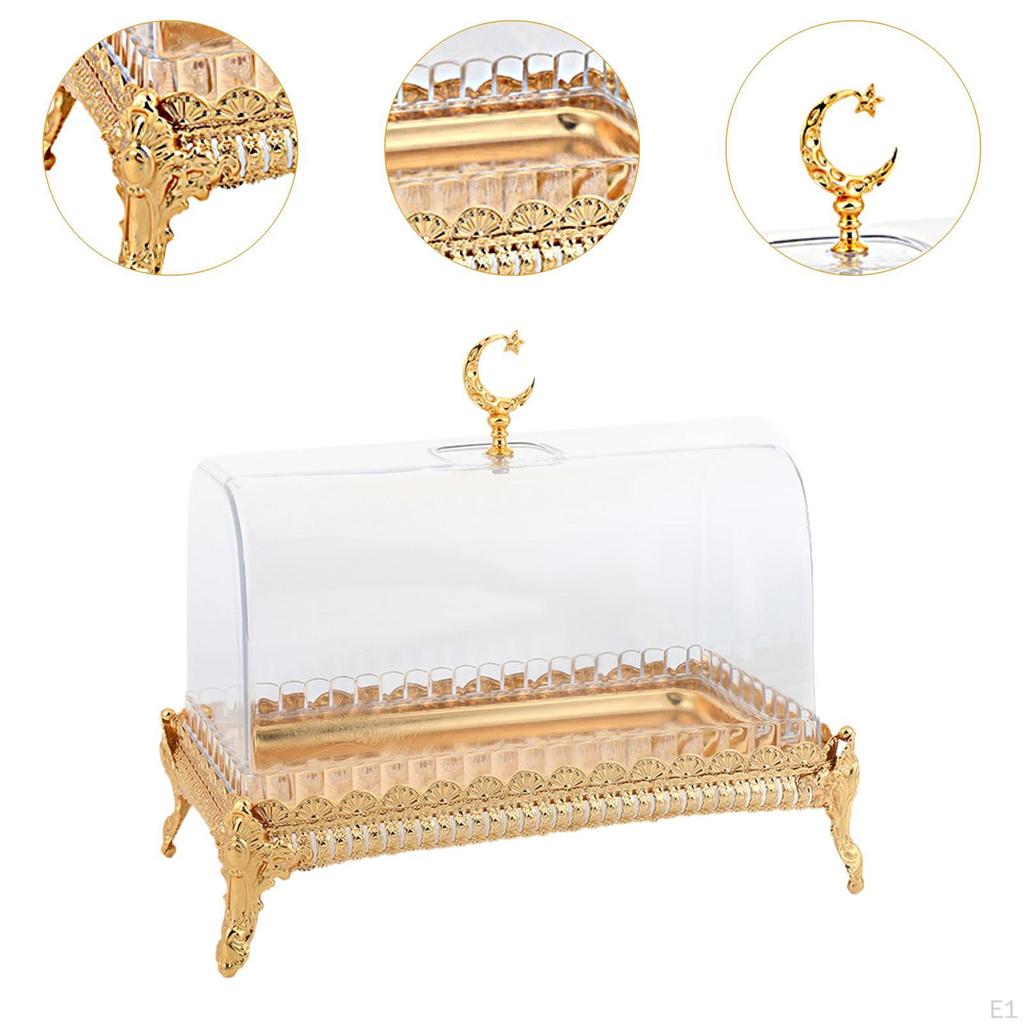 Butter Dish Food Tray Moon Decor Cookies Cake Display Stand Serving with Lid for