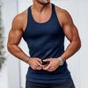 Rib Knitted Man Vests Summer Casual O-Neck Sleeveless Slim Stretch Sporty Tank Tops