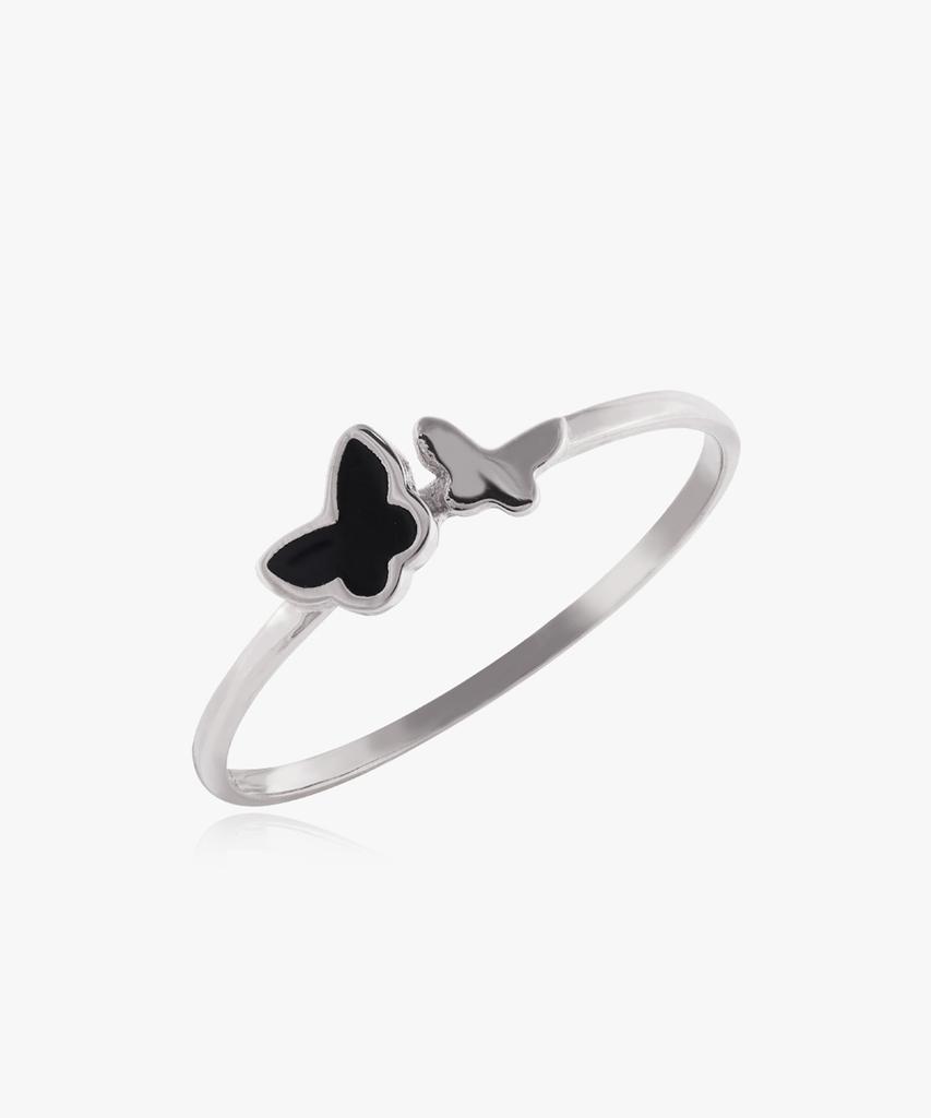 Helene Jewelry Кольцо с двумя бабочками из серебра 925 пробы, коллекция Black Epoch Miss (Тип C)