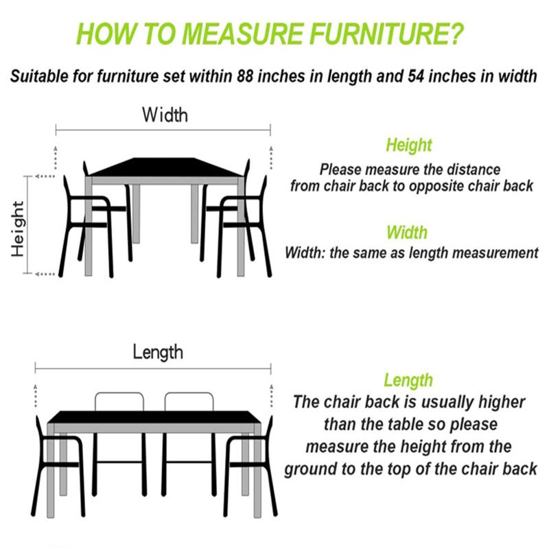 Outdoor Dustproof Protective Covers With Windproof Rope Adjustable Buckle For Furniture Table Chairs