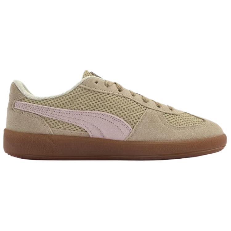 Puma Palermo CN Mesh Comfortable Soft Thin Sole Durable Low Top Skate Shoes Women Sneaker Light-Brown 403954-02