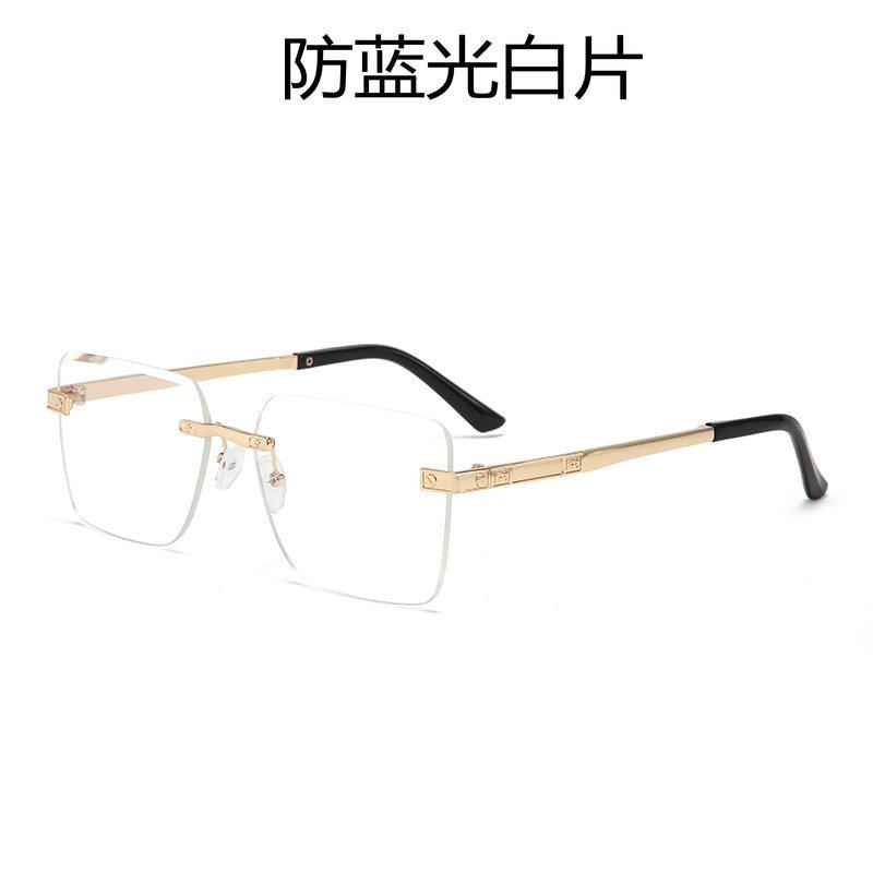 Те же солнцезащитные очки Солнцезащитные очки квадратные без оправы с отделкой постепенно меняющиеся цвета очки