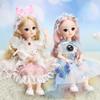 30CM Mini Movable 21Jointed Doll Girls Toy 3D Big Eyes BJD Princess Full Outfits Dresses Collection Childrens Doll Gift