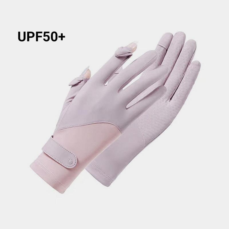 Летние перчатки с защитой от ультрафиолета, тонкие шелковые перчатки из льда, быстросохнущие солнцезащитные перчатки, прохладные, для вождения, езды на велосипеде, противоскользящие перчатки UPF50+ для женщин