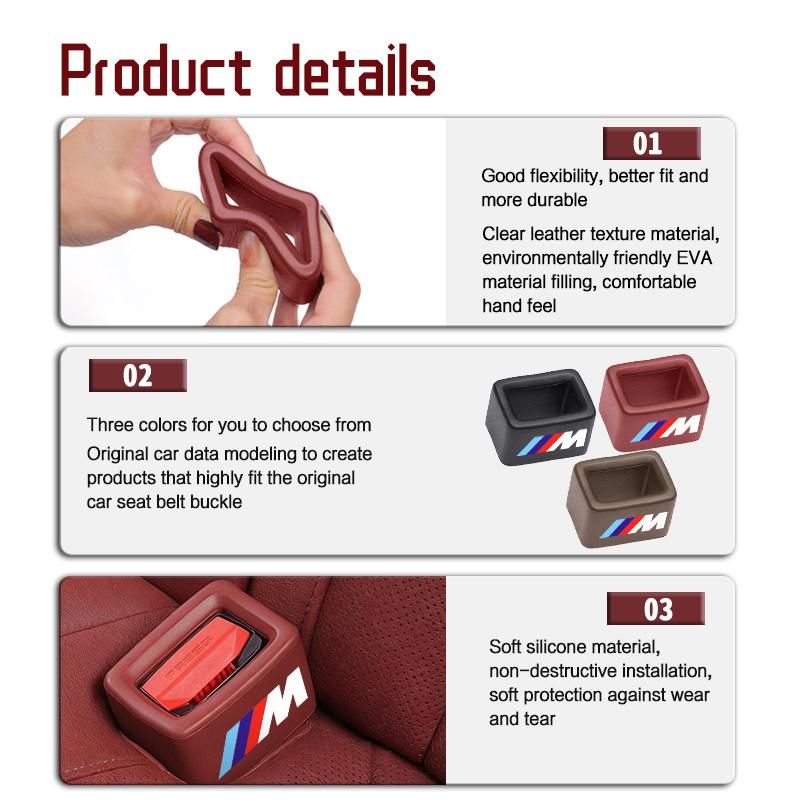 Car Seat Belt Buckle Anti-Scratch Safety Belt Base Protector Clip For BMW M 1 3 4 5 6 7 Series X1 X3 X4 X5 G20 G38 F48 E36 E39 GQ8