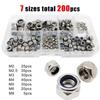 Metal Hexagon Nuts Kits M2-M8 Metric Locking Nuts Nylon Insert Lock Nut  Industrial Machinery Use