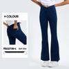 Women's High-Waisted Flared Yoga Pants with Pockets - Imitation Denim, Tummy Control, Perfect for Outdoor and Casual Fitness.