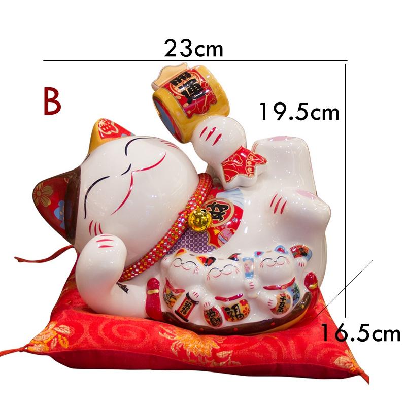 8-дюймовый керамический орнамент Манеки-неко, денежная коробка, кот, фигурка кота удачи, украшение для дома, подарок, статуэтка-копилка фэн-шуй