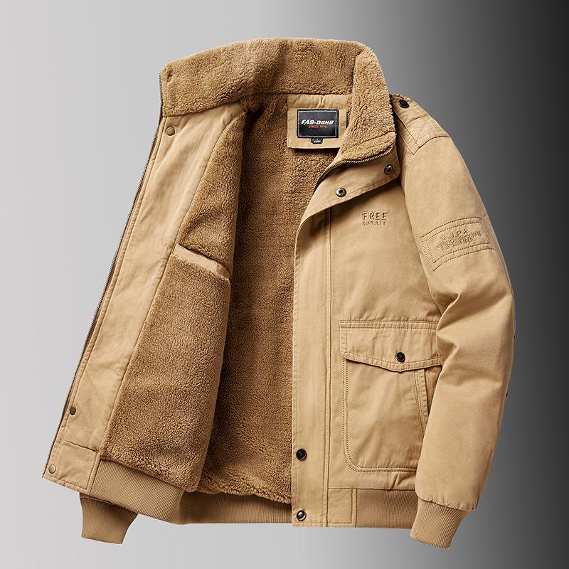 Утепленная мужская зимняя куртка из чистого хлопка с начесом, утолщенная, мужская повседневная куртка для активного отдыха, утепленная куртка