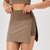Women's Solid Color Side Slit Bilayer Quick Drying High Waisted Skirt Pants