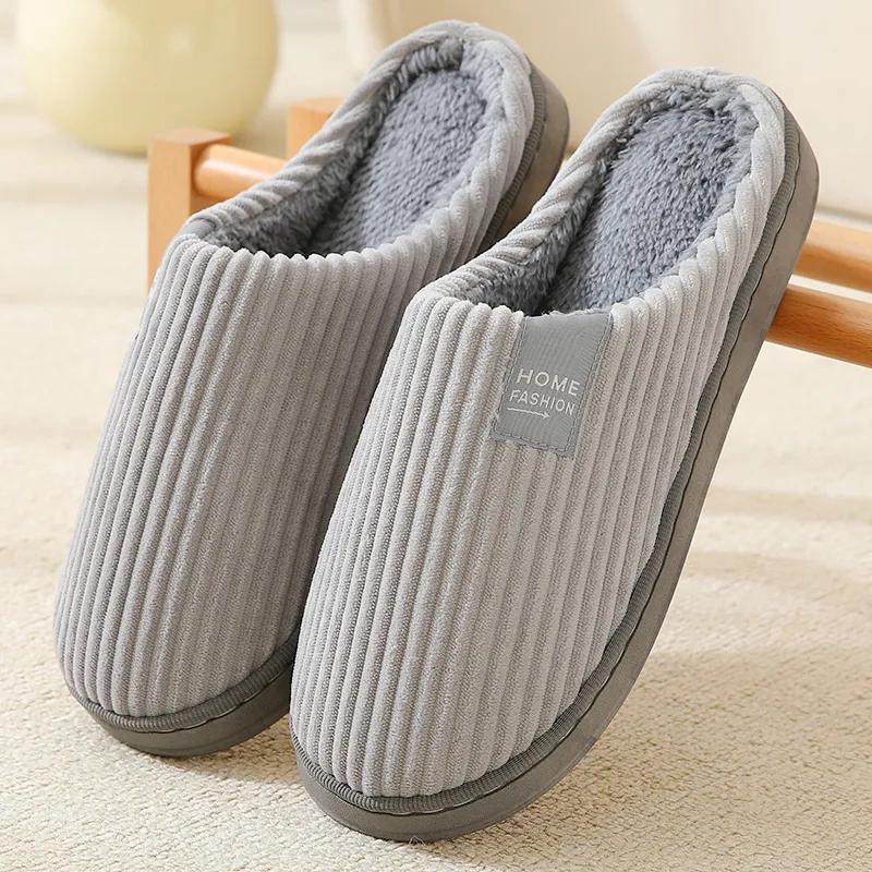 Хлопковые тапочки, женские осенние и зимние домашние теплые нескользящие тапочки для пар, студенческие общежития, хлопковые мужские тапочки