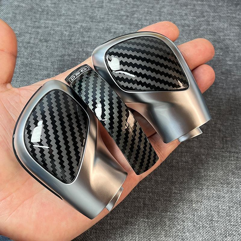 Хромированный матовый с кожаной ручкой переключения передач, боковая крышка, эмблема DSG для VW Golf 6 7 R GTI Passat B7 B8 CC R20 Jetta