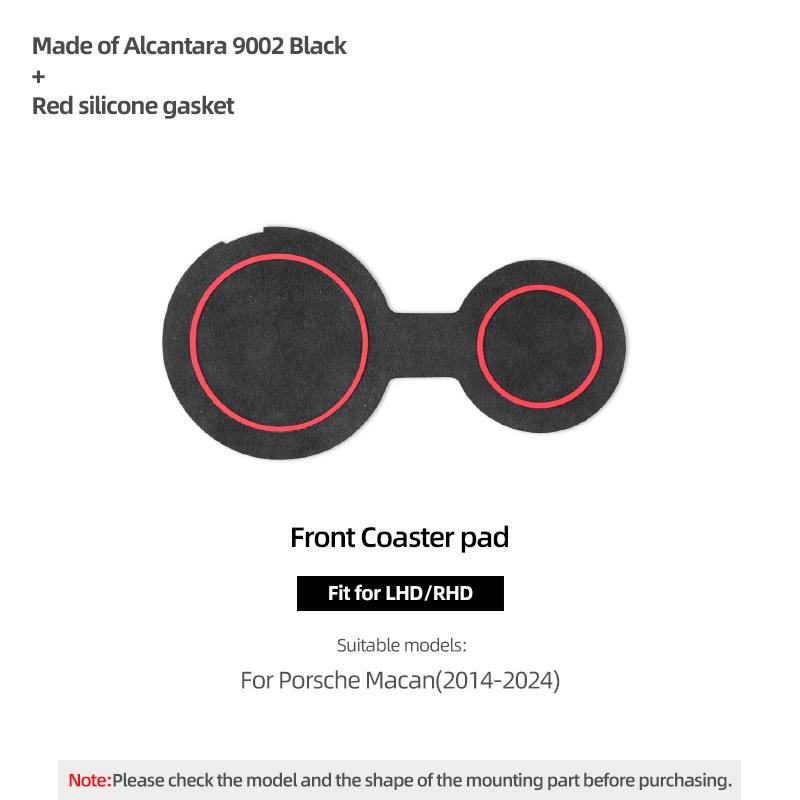 For Porsche Macan 2014-2024 Make of Alcantara Auto Cup Holder Coaster Pad Storage Box Mat Tuning Decor Car Interior Accessories