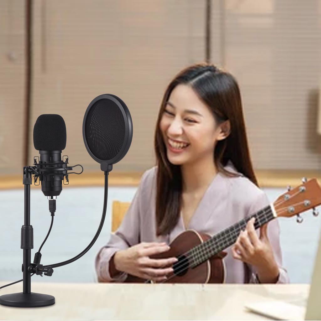 USB-микрофон, комплект игровых микрофонов, кардиоидный конденсаторный микрофон для подкастов с настольной подставкой, амортизирующее крепление