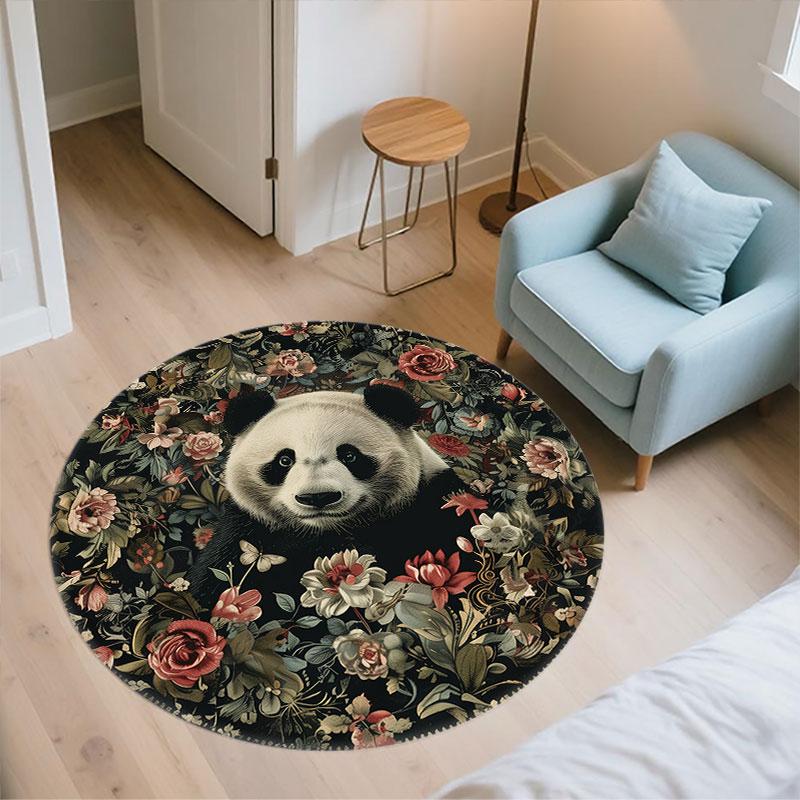 Raccoons & Dogs pattern round rug,Carpet Rug for Living Room Bedroom Playroom ,Non-slip Floor Mat,Holiday Gifts and Birthday Gifts.