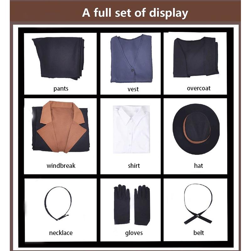 Bungo Stray Dogs Cos Одежда Zhongyuan Zhongya Косплей Одежда Полный комплект