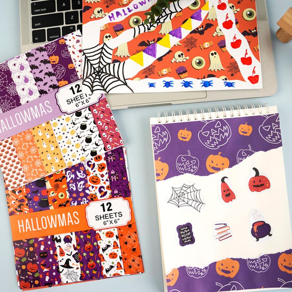 Halloween Pattern Paper Set, Decorative Paper For Card Making, Crafting, Scrapbooking, Decoration