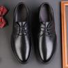 2024 Весна и Осень Новые мужские деловые повседневные кожаные туфли Мужские британские кожаные дышащие туфли на шнуровке большого размера 6201
