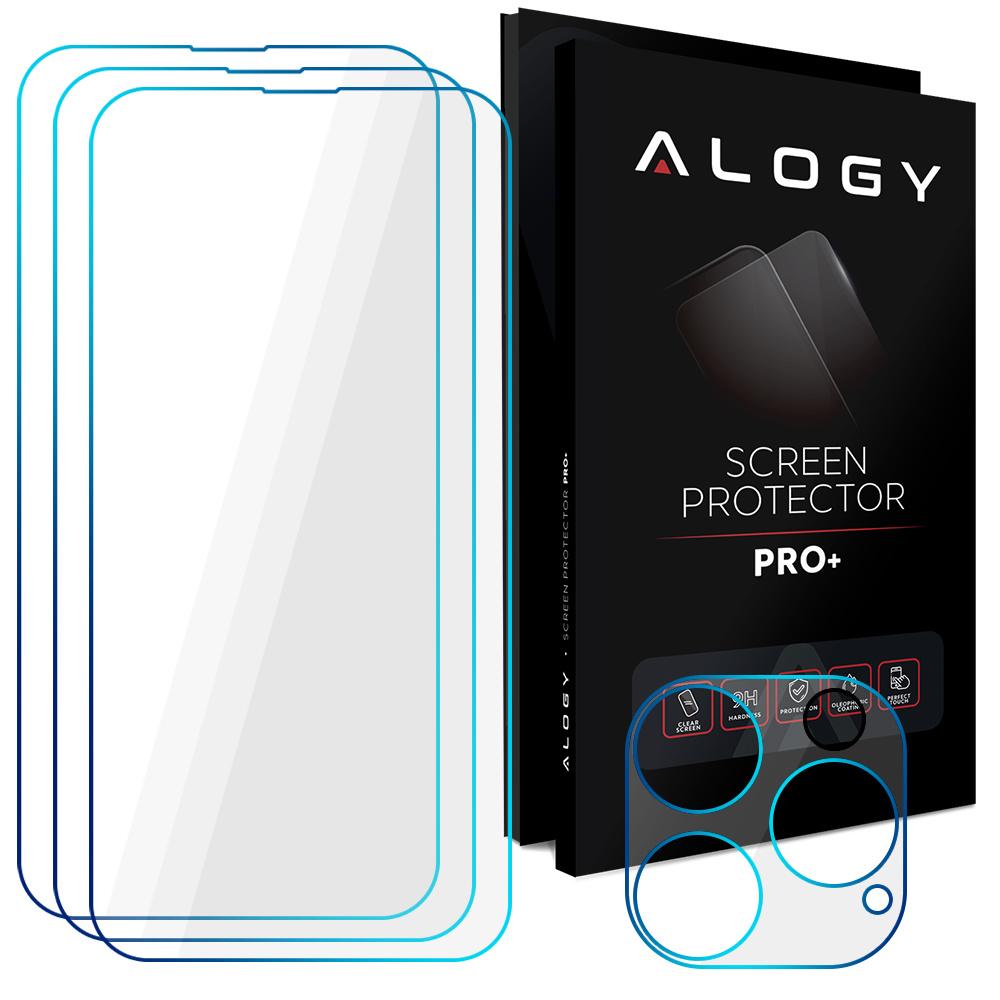 Alogy Glass Pack 3X Szkło Hartowane Na Ekran 9H + Szkło Na Obiektyw Do Apple Iphone 14 Pro